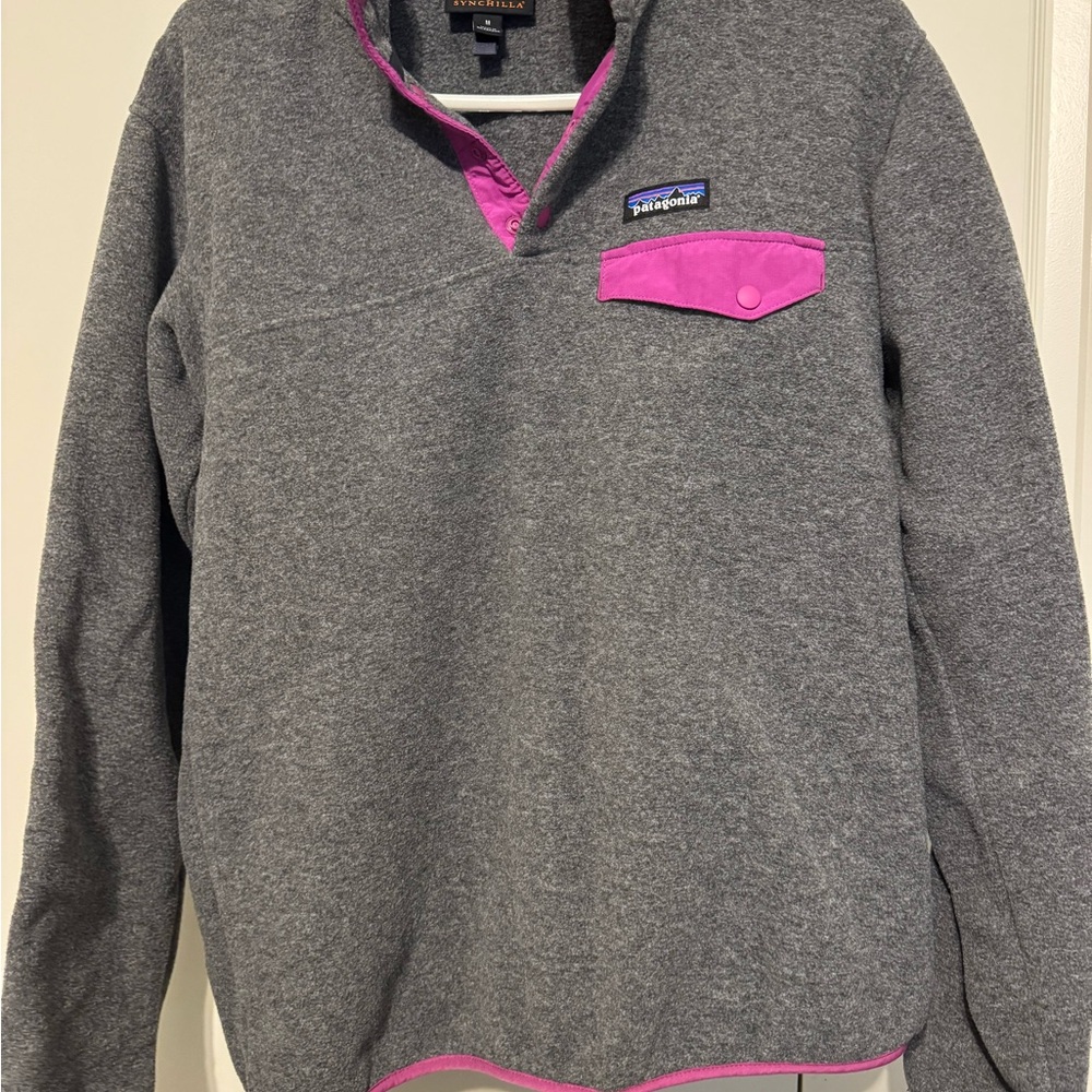 Patagonia Gray and Pink Women's Sweater